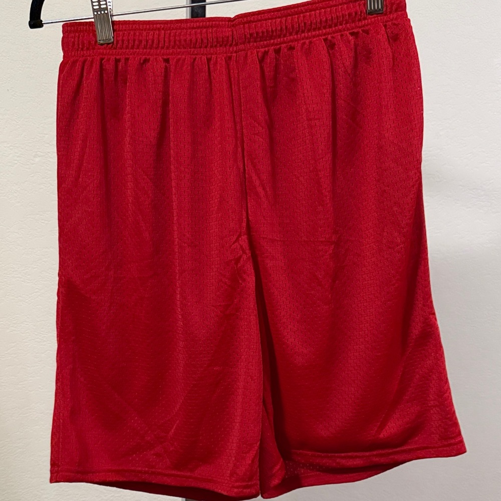 Bold Red Men's Basketball Athletic Shorts